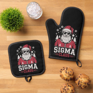 Sigma Claus Cool Kerstman Kerstmis Rizz Rizzler Me Ovenwant & Pannenlap Set