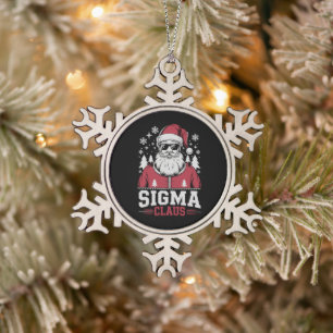 Sigma Claus Cool Kerstman Kerstmis Rizz Rizzler Me Tin Sneeuwvlok Ornament
