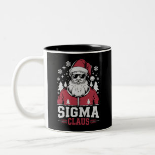 Sigma Claus Cool Kerstman Kerstmis Rizz Rizzler Me Tweekleurige Koffiemok