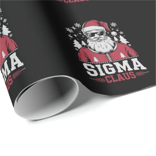 Sigma Claus Cool Santa Christmas Rizz Rizzler Meme Cadeaupapier (Rol Hoek)