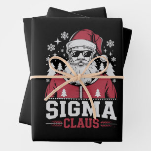 Sigma Claus Cool Santa Christmas Rizz Rizzler Meme Inpakpapier Vel