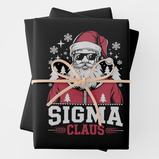 Sigma Claus Cool Santa Christmas Rizz Rizzler Meme Inpakpapier Vel (In situ)
