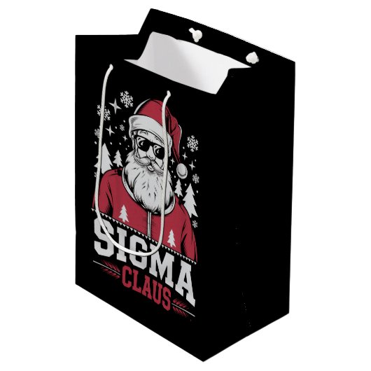 Sigma Claus Cool Santa Christmas Rizz Rizzler Meme Medium Cadeauzakje (Voorkant Gekanteld)