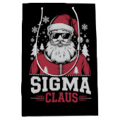 Sigma Claus Cool Santa Christmas Rizz Rizzler Meme Medium Cadeauzakje (Voorkant)