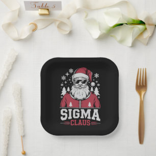 Sigma Claus Cool Santa Christmas Rizz Rizzler Meme Papieren Bordje