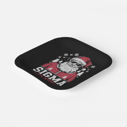 Sigma Claus Cool Santa Christmas Rizz Rizzler Meme Papieren Bordje (Gebogen)