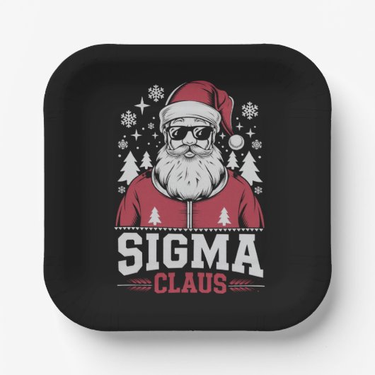 Sigma Claus Cool Santa Christmas Rizz Rizzler Meme Papieren Bordje (Voorkant)