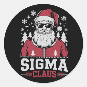 Sigma Claus Cool Santa Christmas Rizz Rizzler Meme Ronde Sticker