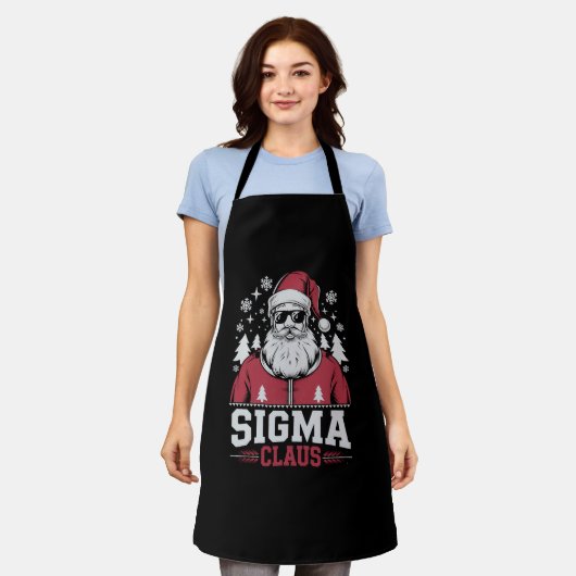 Sigma Claus Cool Santa Christmas Rizz Rizzler Meme Schort (Gedragen)