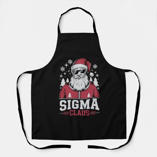 Sigma Claus Cool Santa Christmas Rizz Rizzler Meme Schort (Voorkant)