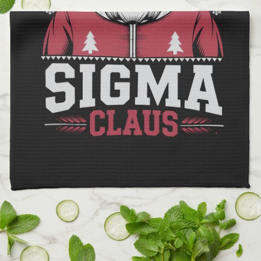 Sigma Claus Cool Santa Christmas Rizz Rizzler Meme Theedoek (Gevouwen)