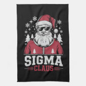 Sigma Claus Cool Santa Christmas Rizz Rizzler Meme Theedoek (Verticaal)