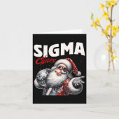 Sigma Claus Cool Santa Funny Christmas Meme B Kaart (Gele Bloem)