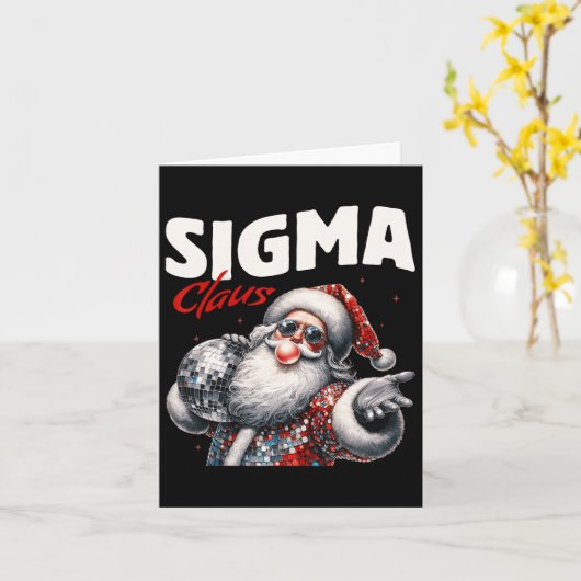 Sigma Claus Cool Santa Funny Christmas Meme B Kaart (Gele Bloem)