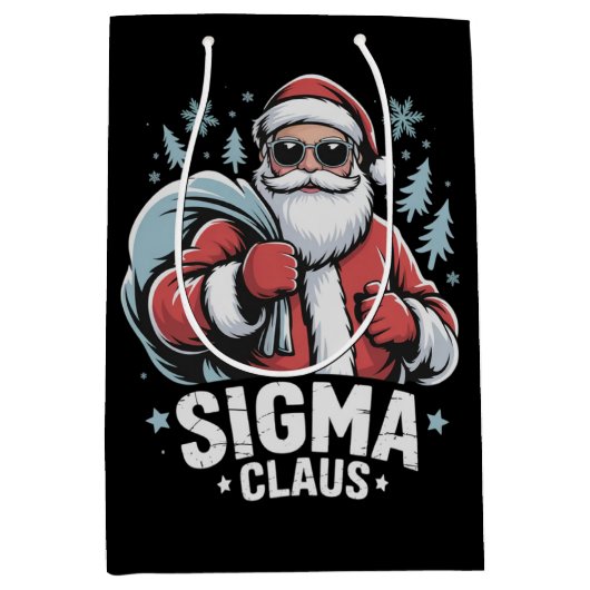Sigma Claus Cool Sinterklaas Grappige Kerstmis Riz Medium Cadeauzakje (Voorkant)