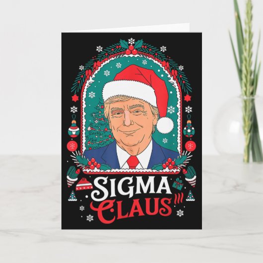 Sigma Claus Feestelijke Politieke Humor Trump Sint Kaart (Voorkant)