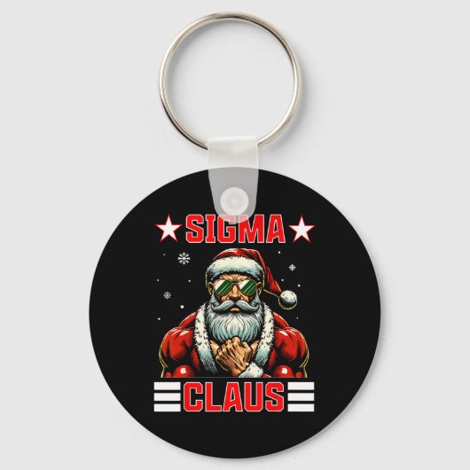 Sigma Claus Funny Christmas Santa Rizz Middle Scho Sleutelhanger (Voorkant)