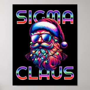 Sigma Claus Funny Santa Christmas Meme Tiener Jong Poster