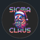 Sigma Claus Funny Santa Christmas Meme Tiener Jong Ronde Sticker<br><div class="desc">Sigma Claus Funny Kerstman Meme Tiener Jongens Kinder Xmas 1</div>