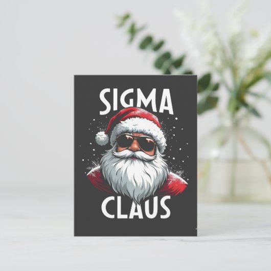 Sigma Claus Grappige Gen Alpha Middelbare School K Briefkaart (Staand voorkant)