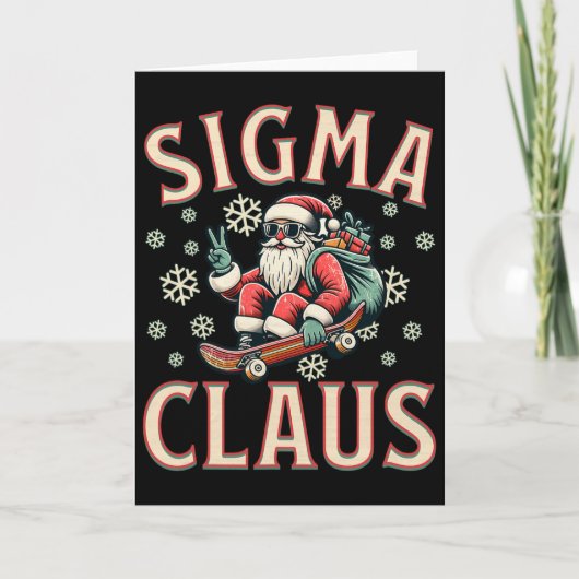 Sigma Claus Grappige Kerstman Kerstmis Meme Tiener Kaart (Voorkant)