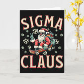 Sigma Claus Grappige Kerstman Kerstmis Meme Tiener Kaart (Gele Bloem)