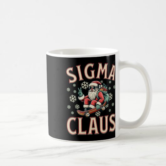 Sigma Claus Grappige Kerstman Kerstmis Meme Tiener Koffiemok (Rechts)