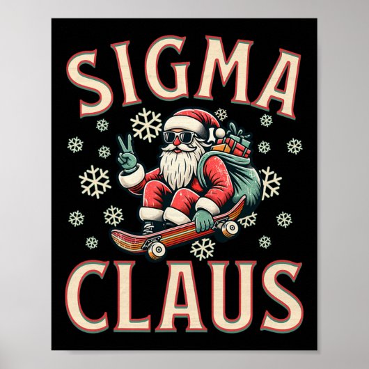 Sigma Claus Grappige Kerstman Kerstmis Meme Tiener Poster (Voorkant)