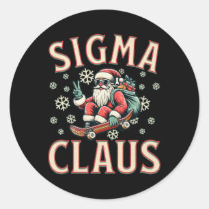 Sigma Claus Grappige Kerstman Kerstmis Meme Tiener Ronde Sticker
