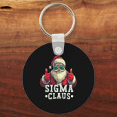 Sigma Claus Kerstman Grappig Kerst Rizz Meme Kerst Sleutelhanger (Voorkant)