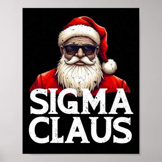 Sigma Claus Kerstman Grappig Kerstfeest Rizz De Ri Poster (Voorkant)