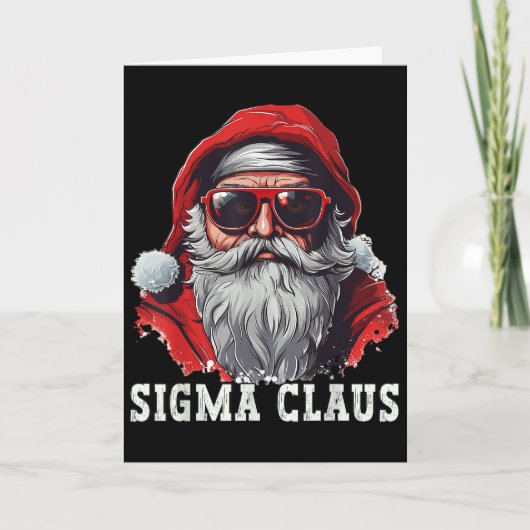 Sigma Claus Santa Funny Christmas Rizz Meme Xmas _ Kaart (Voorkant)