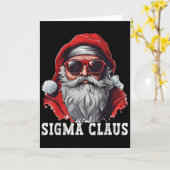 Sigma Claus Santa Funny Christmas Rizz Meme Xmas _ Kaart (Gele Bloem)