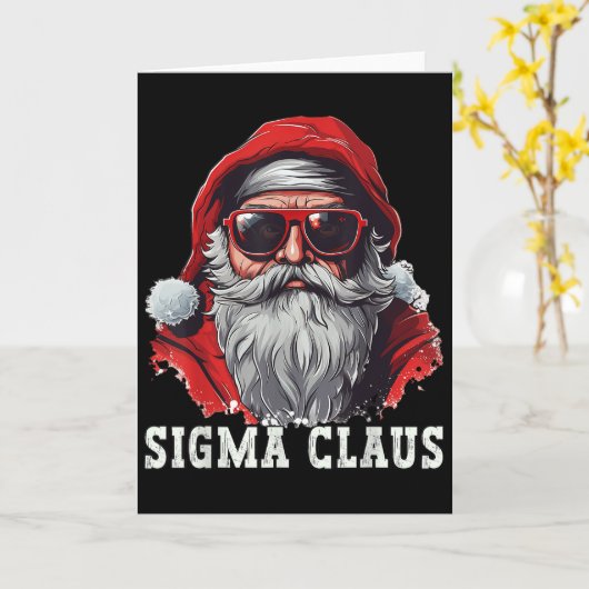 Sigma Claus Santa Funny Christmas Rizz Meme Xmas _ Kaart (Gele Bloem)