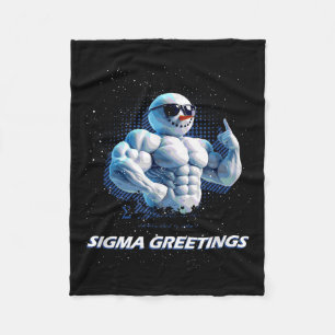 Sigma Groeten Bruh Sneeuwman Rizz Prettig Kerstfee Fleece Deken