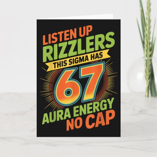 Sigma Heeft 67 Aura Nummer 67e Aura Farming Ijs Cr Kaart (Voorkant)
