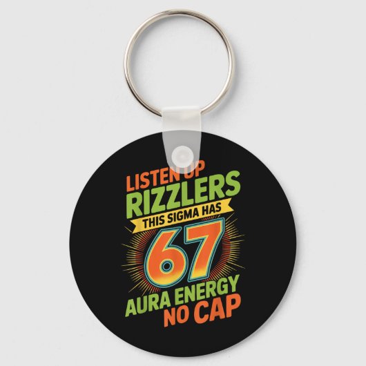 Sigma Heeft 67 Aura Nummer 67e Aura Farming Ijs Sleutelhanger (Voorkant)