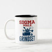 Sigma Male Grindset Hustle Coworkers Culture Tweekleurige Koffiemok (Links)