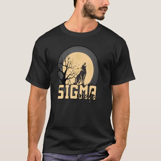 Sigma Male Grindset regelt het eenzame thema Wolf T-shirt (Voorkant)