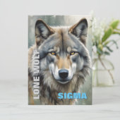 Sigma Male Lone Wolf Feestdagenkaart (Staand voorkant)