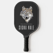 Sigma Male Lone Wolf Loner Meme Pickleball Paddle (Achterkant)