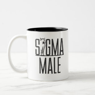 Sigma Male Wolf Lone Loner Meme Tweekleurige Koffiemok