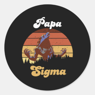 Sigma Papa Wolf Match Tribe Wolves Camping Pack Fa Ronde Sticker