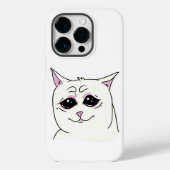 SIGMA SAD WHITE CAT FACE ANIMAAL Case-Mate iPhone CASE (Achterkant)
