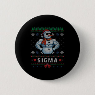 Sigma Sinterklaas Bruh Sneeuwman Rizz Prettig Kers Ronde Button 5,7 Cm