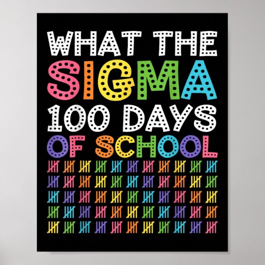 Sigma Skibidi School 100 Dagen Slimmer Grappige Me Poster (Voorkant)
