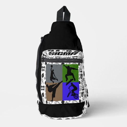 "SIGMA" Sportsilhouetten Sling Bag (Voorkant)