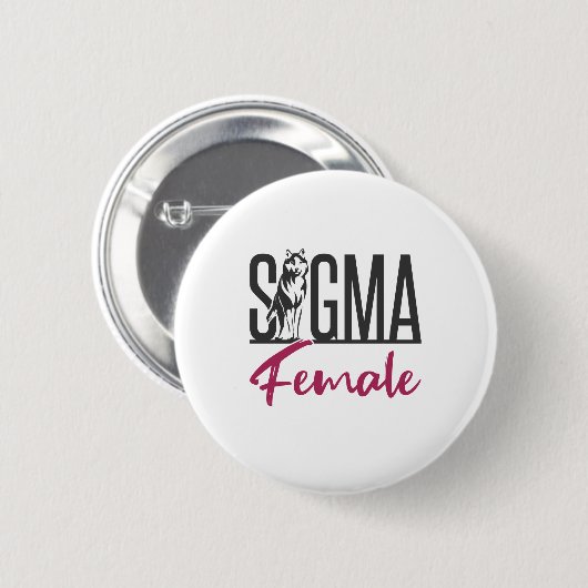 Sigma Vrouw Lone Wolf Ronde Button 5,7 Cm (Voorkant /achterkant)