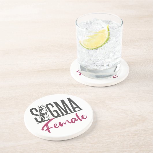 Sigma Vrouw Lone Wolf Zandsteen Onderzetter (Zijkant)