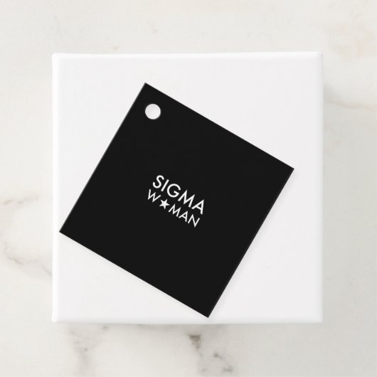 Sigma Vrouw Mindset Statement Zwart Bedankjes Labels (In situ)